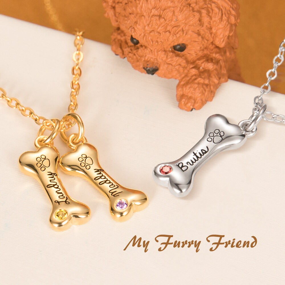 Dog Bone Necklace, Dog Paw Necklace 