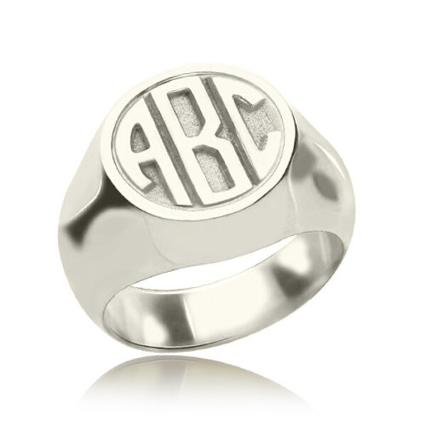 Mens Initial Ring Etsy