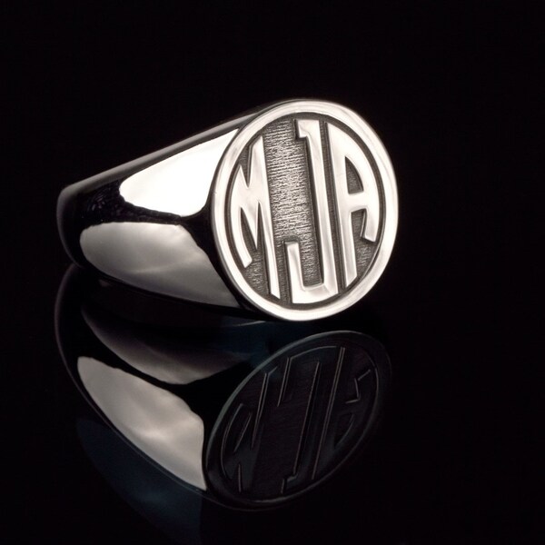 Monogram Signet Ring - Etsy