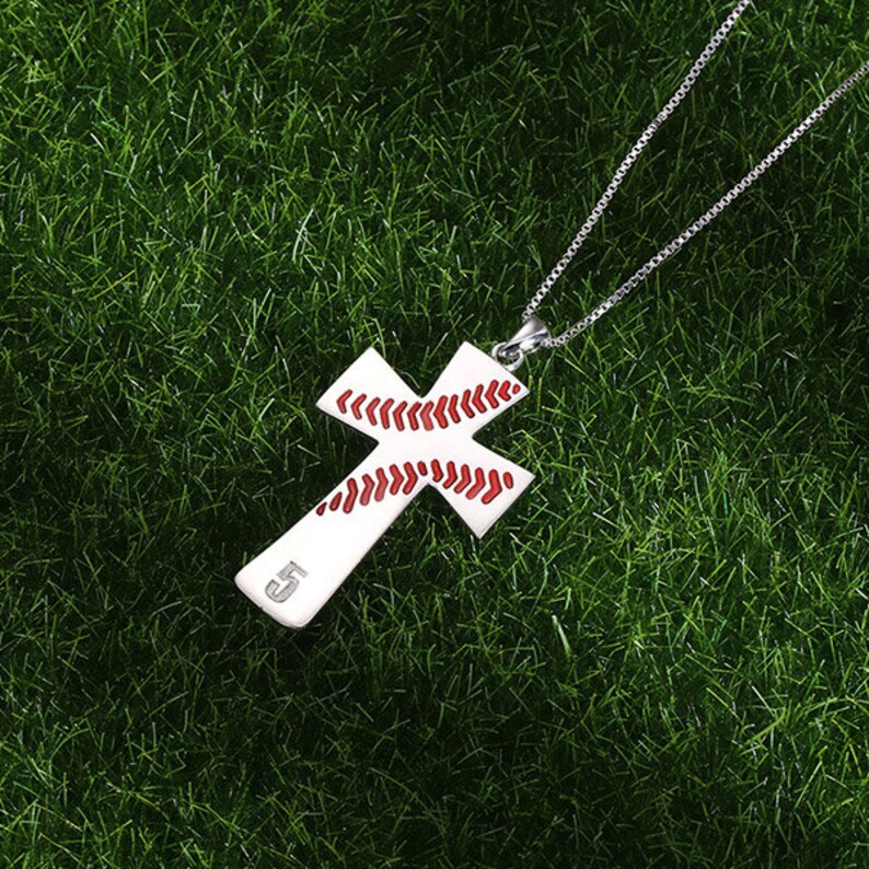Baseball Cross Necklace Men's Baseball Bat Necklace Etsy