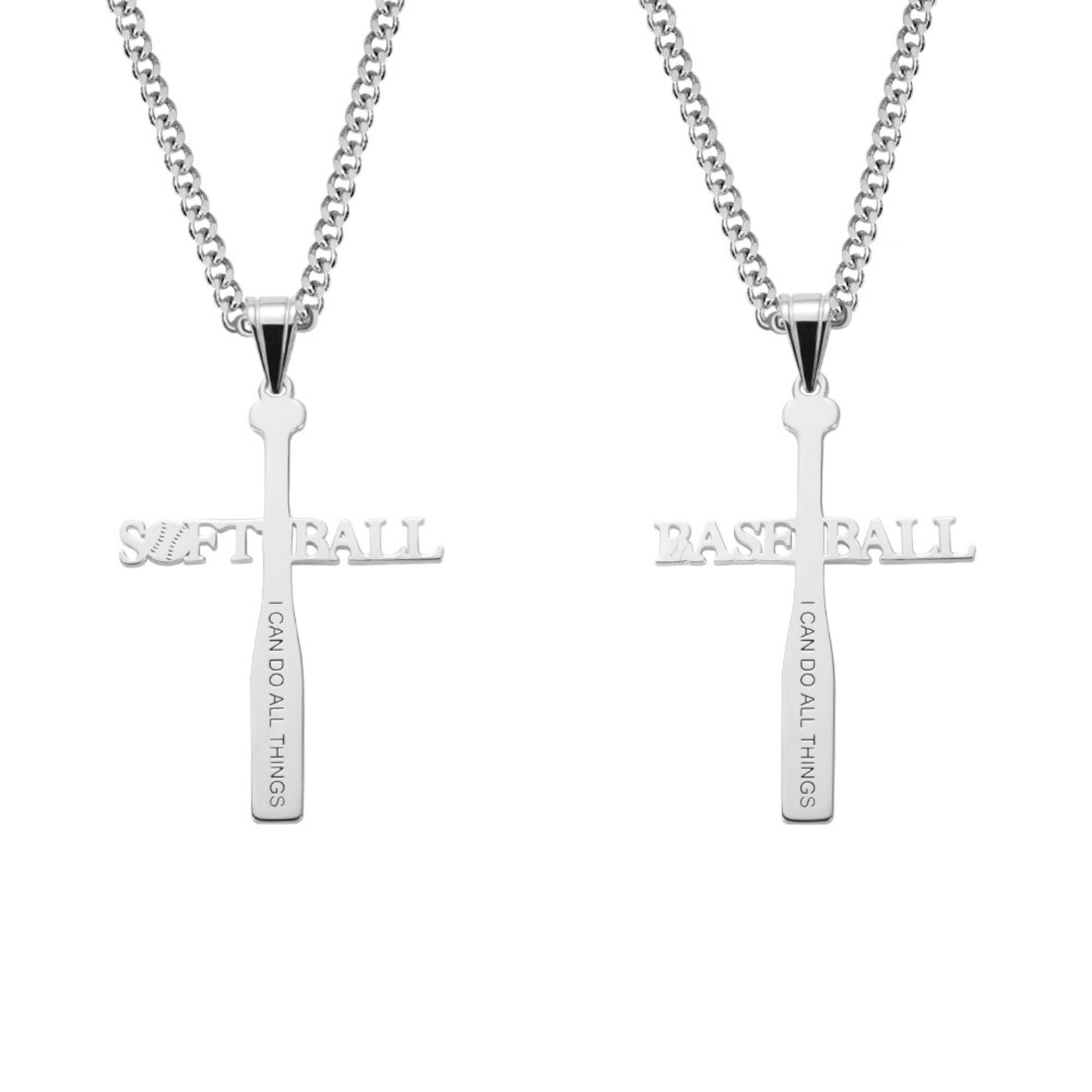 Baseball Cross Necklace Gift for Him Softball Necklace Gift Etsy
