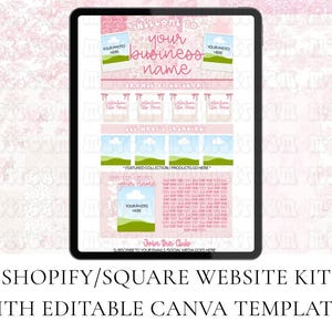 Preppy Pink Website Kit – Editable Canva Banners, Shopify & Square (Digital Downloads)