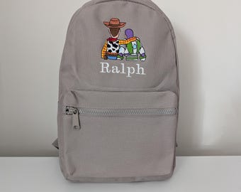 Buzz and woody Toy Story backpack embroidered personalised school/nursery, travel holiday
