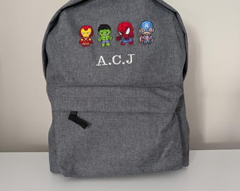 Marvel custom backpack embroidered personalised school/nursery, travel holiday large medium bag