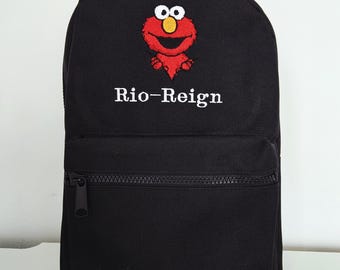 Personalized Elmo Backpack, Embroidered Sesame Street Nursery Bag