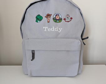 Customizable Toy Story Backpack, Embroidered Characters, Personalized Gift (Large/Medium)
