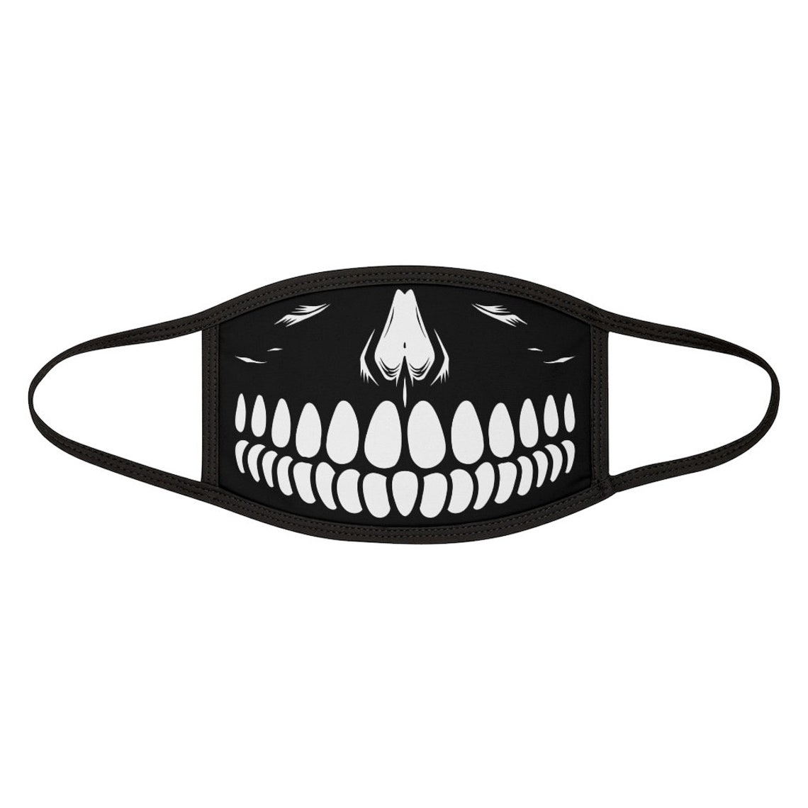 Halloween Skull Smile Face Mask Kids Face Covering Black Etsy