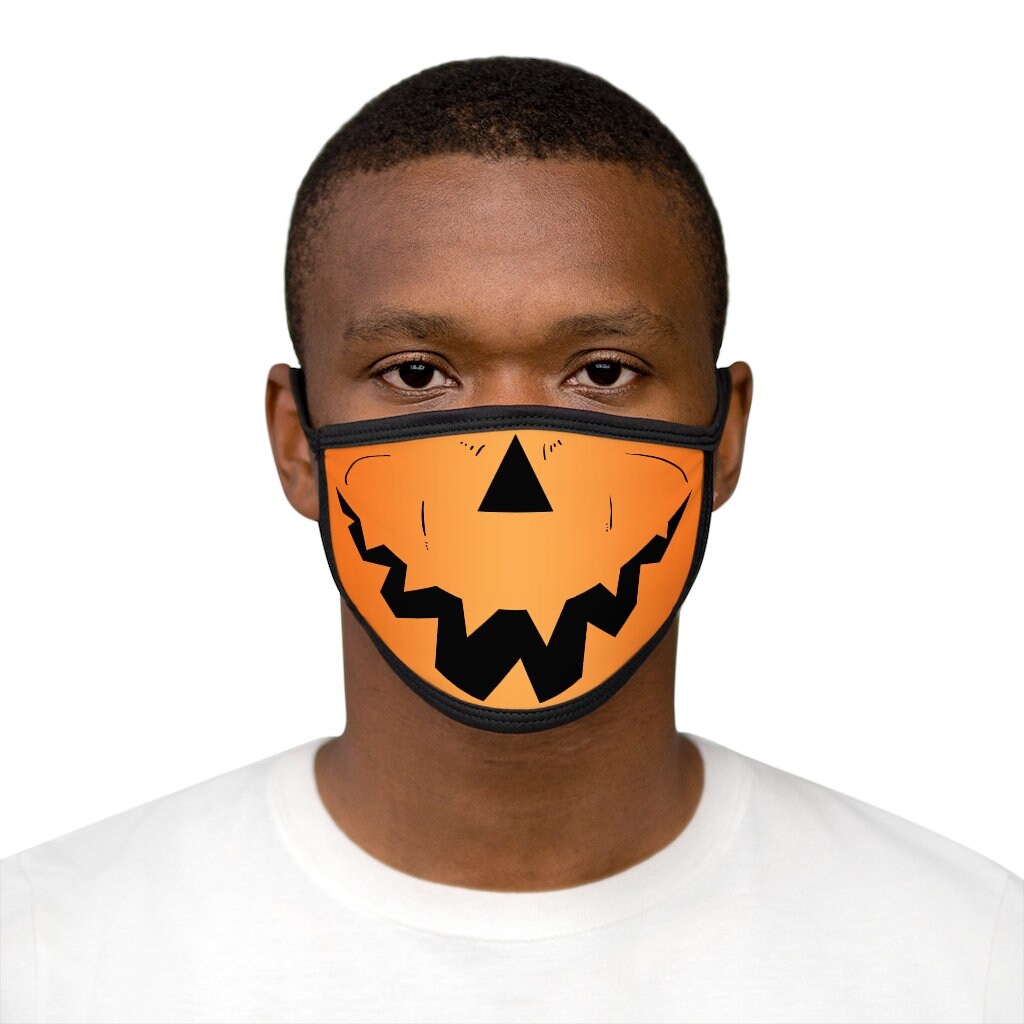 Spooky Halloween Smile Face Mask Kids Face Covering Black Etsy