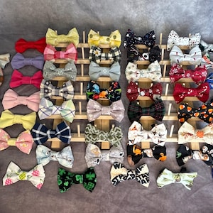 Bow Ties for Dogs- Star Wars, Holiday, Disney, Plaid | Slip on the Collar with Elastics- Cute Designs-Bows