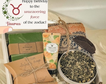 Taurus Gift Box, Personalized Gift Basket, Birthday Taurus Box, Taurus Gifts, Zodiac Gift Box, Gift for Taurus, Taurus Self Care Package