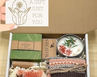 Personalized Birthday Gift Box, Handmade Soap, Cozy Socks, Soy Candle