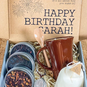 Organic Tea Gift Box, Birthday Day Gift Set, Gift Box with Fruit Tea, Tea Lower Gift, Housewarming Gift Box with Tea, Loose Leaf Tea Box