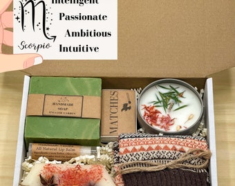 Personalized Scorpio Spa Gift Box, Zodiac Birthday Gifts For Women, Spa Gift Box, Astrology Gift for Best Friend, Scorpio Self Care Kit