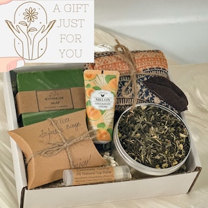 personalized gifts, birthday gift set, gifts for women, organic tea gift set, self care package, self care kit, thank you gift, coworker gift set, best friend gift box, hygge gift box, pamper gift box, relaxation gift box, mental health gifts