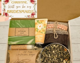 Bridesmaid Box, Will You Be My Bridesmaid, Bridesmaid Gifts, Bridesmaid Proposal, Spa Gift Box, Matron of Honor Gift Basket, Tea Gift Box