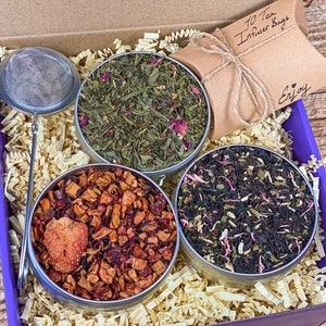 Organic Tea Bundle, Tea Gift Box, Co worker Tea Gift Set, Best Friend Tea Gift Box, Tea Lovers Gifts, Gift with Tea Sample, Christmas Tea