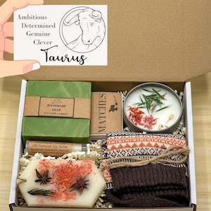 Personalized Taurus Gift Box, Taurus Gifts, Zodiac Birthday Gifts, Taurus Self Care Box, Birthday Taurus Gift Set, Spa Kit for Taurus