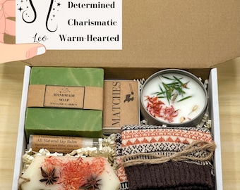 Personalized Leo Spa Gift Box, Zodiac Birthday Gifts For Women, Spa Gift Box, Astrology Gift for Best Friend, Leo Self Care Kit, Leo Gift