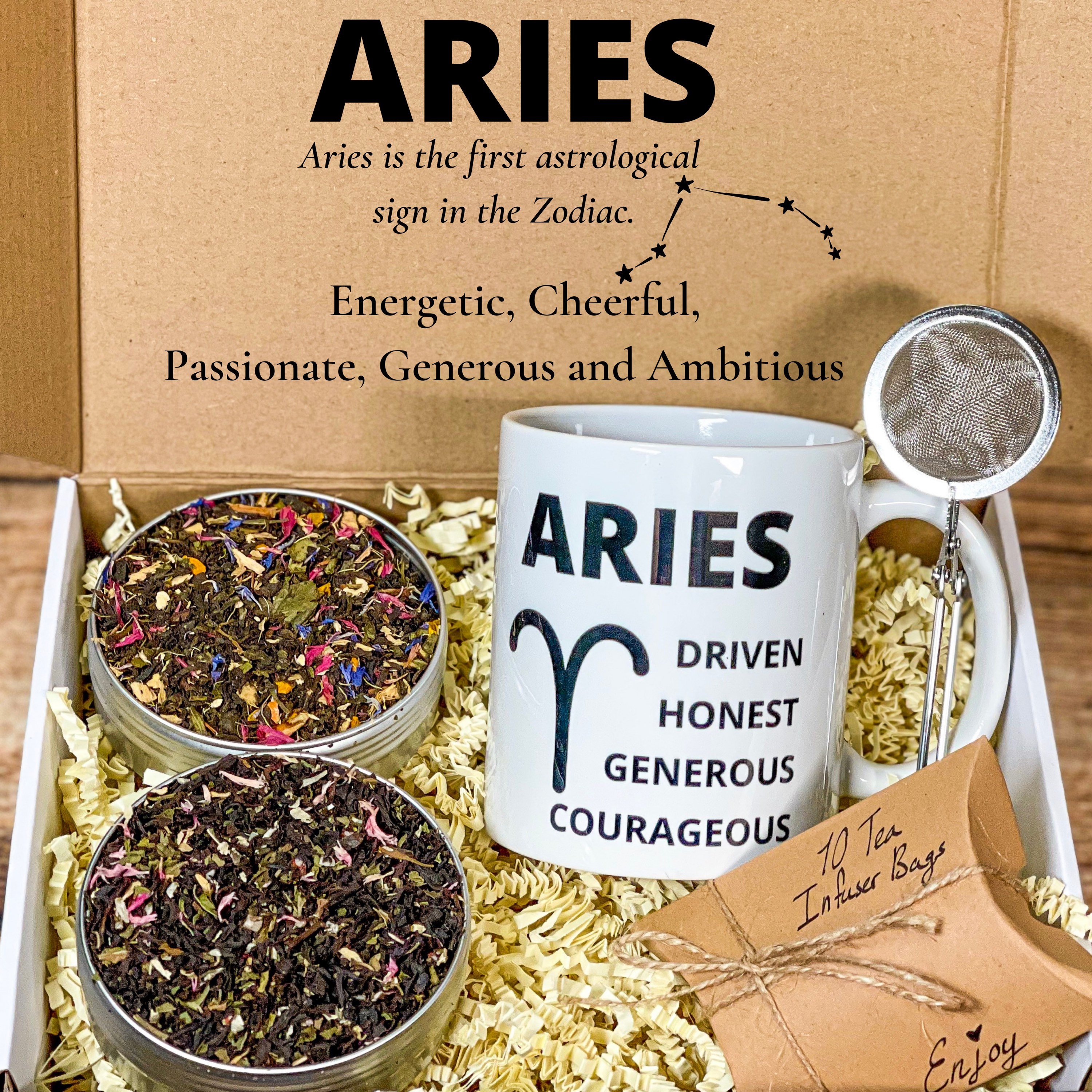 Aries Gift Set Aries Tea Gift Box Aries Gift Box Birthday Etsy