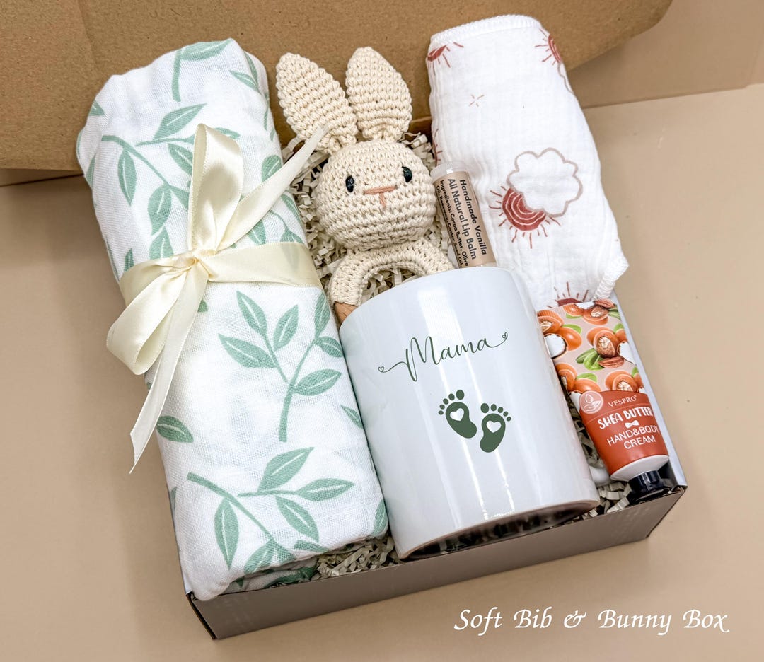 New Mom & Baby Gift Box, Baby Shower Basket, Newborn Present, Expecting ...