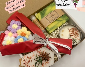 Birth Flower Birthday Gift Box, Personalized Birthday Box, Birthday Present, Gift For Best Friend, Bday Flower, Birthflower Gifts, Gift Box