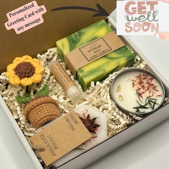Sending Healing Vibes Gift Box, Get Well Soon Care Package for Women, Surgery Recovery, Spa Gift Box, Self Care, Thinking Of You, Sympathy