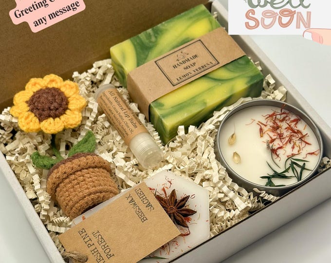 Sending Healing Vibes Gift Box, Get Well Soon Care Package for Women, Surgery Recovery, Spa Gift Box, Self Care, Thinking Of You, Sympathy