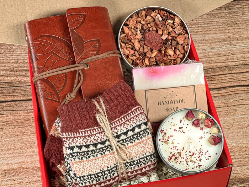 Warm and Cozy Hygge Self Care Gift Box, Hygge Gift for Her, Care Package for Her, Christmas Gift Basket, Gift Box for Women, Self Care Box image 1