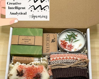 Personalized Aquarius Spa Gift Box, Zodiac Birthday Gifts For Women, Aquarius Gift Box, Aquarius Birthday Gift, Aquarius Gifts, Astrology