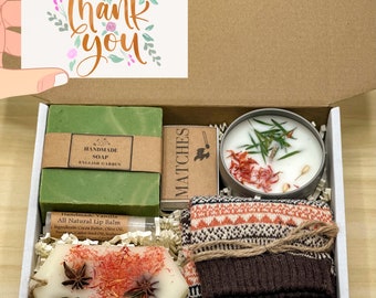 Thank You Gift Box For Friend, Thank You Gift Basket, Thank You Gifts for Women,  Hygge Gift, Coworker Spa Gift Basket, Self Care Gift Box