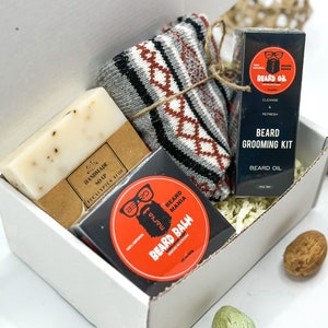 Beard Grooming Kit, Beard Care Gift for Men, Self Care Gift Box for Him, Valentines Gift for Men, Beard Care Kit, Gift Set for Beard Care