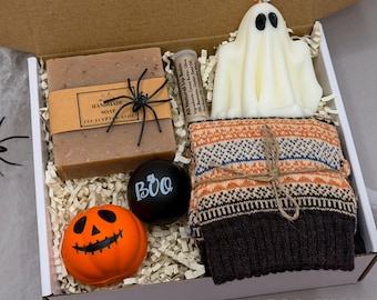 Boo Basket for Halloween, Spooky Box for Teen: Ghost Candle, Pumpkin Shaped Ball, Candy