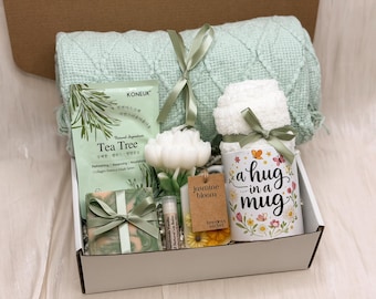 Sage Green Cozy Self Care Gift Box, Thinking Of You Support Package