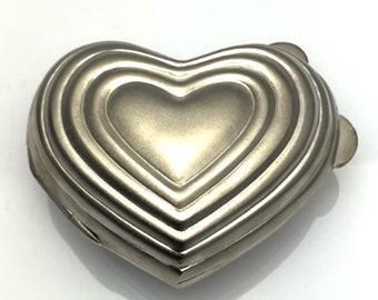 Silver Heart Shape Pillbox