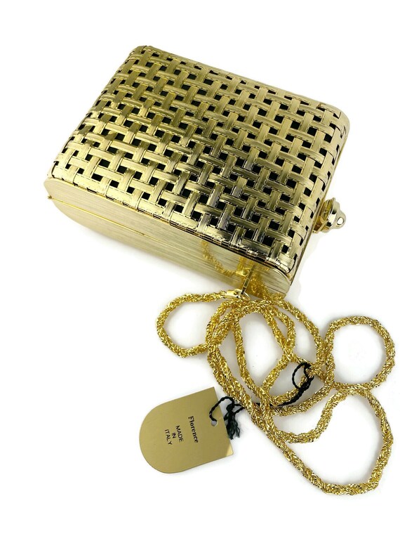 Mesh evening bag gold Gem