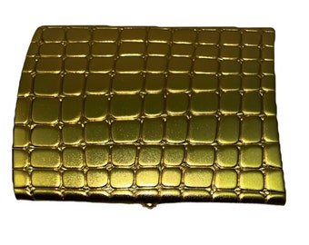 Super slim matte gold crocodile emboss metal cigarette case