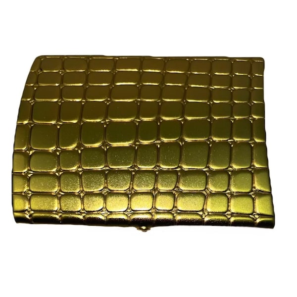 Super slim matte gold crocodile emboss metal cigarette case