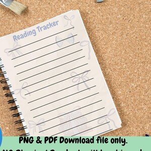 Books and Bows Reading Tracker Printable, Reading Log, Books Read Printable A5 Page PFD
