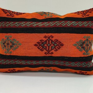 16x24 Orange Lumbar Pillow Cover, Colorful Boho Pillow, Boho Fringe Pillow, Bohemian Lumbar Pillow Cover, USA, UK, CANADA, 4-6 400