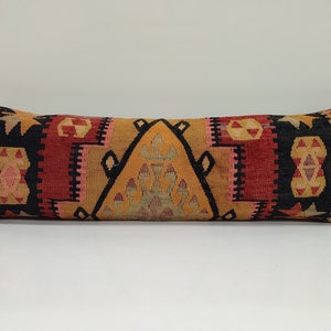 handmade pillow, 12x36, farm house pillow, kilim pillows, pillow kilim rug, lumbar kilim pillow, throw pillow cover,  pillow case, UM972