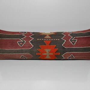 12x36 Turkish Kilim Lumbar,Bohemian Kilim Pillow,Kilim Cushion,Sofa Pillow,Boho Pillow,12x36 Turkish Decorative Pillow,UK,US,CANADA,UM048