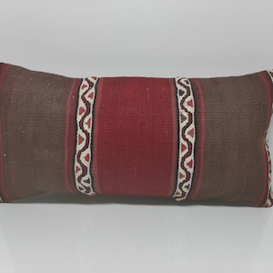 Home Decor, Bed Lumbar, Moroccan Pillow, Ethnic Kilim Pillow, Turkish Kilim Pillow, 12x24 Decorative Pillow Cover, Boho Pillow, Canada,KM412