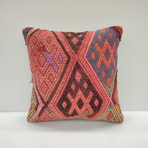 handmade pillow, 16x16, farm house pillow, kilim pillows, pillow kilim rug,  kilim pillow, throw pillow cover,  pillow case, AD515