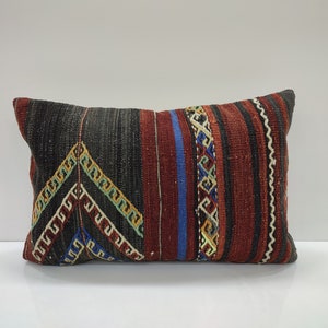 kilim pillow cover, 16x24, decorative pillow, turkish kilim pillow, throw pillow, bohemian pillow, boho pillow, pillow cover, 4-6 341