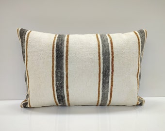01973 lumbar pillow turkish kilim pillow bedding decor striped pillow boho decor pillow home decor pillow 10x20 cushion cover