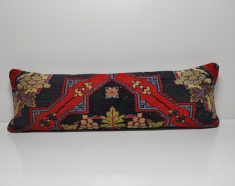 12x36 Turkish Kilim Lumbar,Bohemian Kilim Pillow,Kilim Cushion,Sofa Pillow,Boho Pillow,12x36 Turkish Decorative Pillow,UK,US,CANADA,UM003