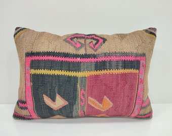 16x24 Geometric Kilim Rug, Bedding, Decorative Throw Pillow, Vintage Kilim Rug, Cushion Cover, indoor pillow , bedding pillows, 4-6  236
