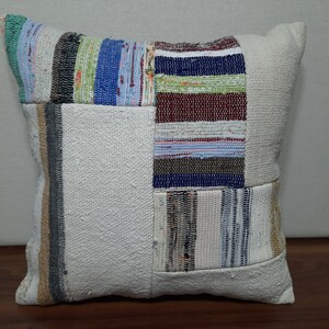 patchwork pillow cover,pillow case 16x16,decorative pillows,throw pillows,patchwork pillows,kilim pillow,hemp pillow,ethnic pillow,PW060