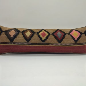 12x36 Oriental Pillow, Vintage Pillow Cover, Handmade Pillow, Turkish Kilim Pillow, Kilim Cushion Cover, Ottoman Pillow Covers, USA, UM1017