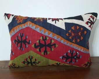 Ethnic Lumbar Cover, Boho Pillow,Pillow, 16x24 Turkish Vintage Pillow, Sofa Lumbar Pillow,Kilim Lumbar Cover,Throw Pillow,Home Decor, 4-6 40